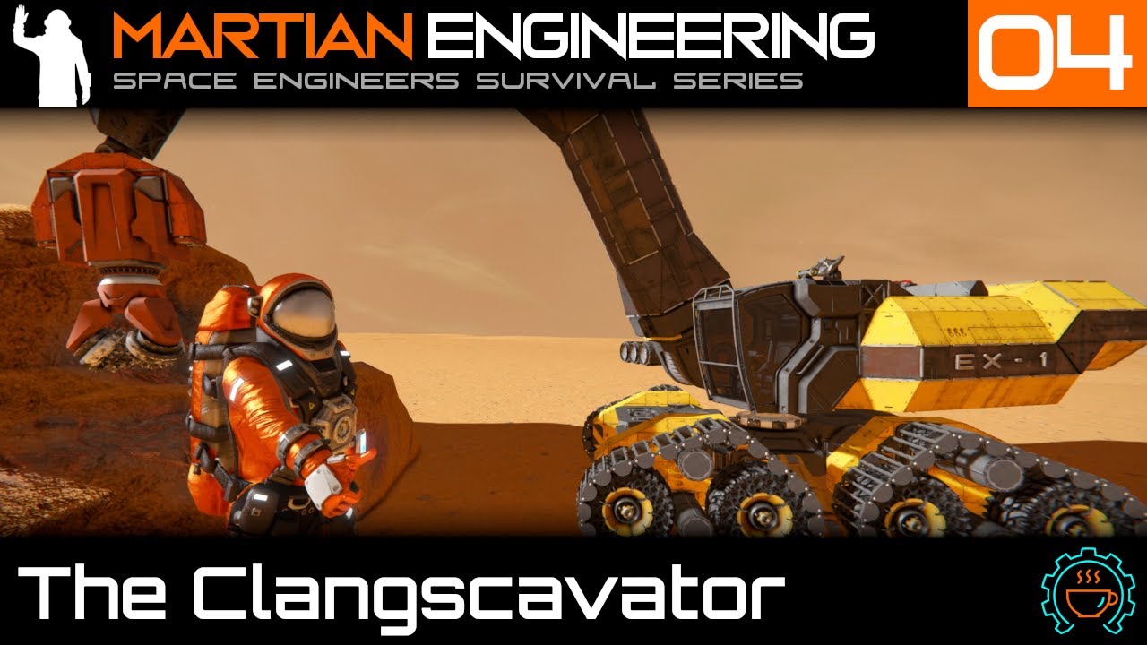 Martian Engineering: Clangscavator! *Excavator using Turret Controllers* (Space Engineers Survival)
