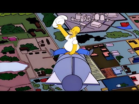 Homer Drops Bomb On Beatniks - The Simpsons