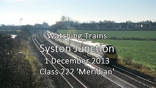 preview picture of video 'Syston Junction, Class 222 'Meridian' units, 1 December 2013'