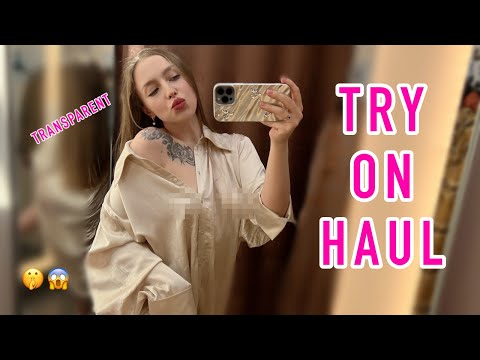 [4K] transparent see trough dresses in dressing room Try on Haul with Olivia Nox (2024)