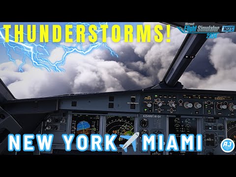 FS 2024 | FLYING IN THUNDERSTORMS | New York to Miami | Delta A320