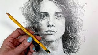 Shading a Portrait with only ONE PENCIL [in-depth tutorial]