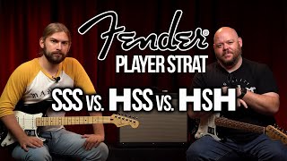 Video thumbnail for Fender Player Stratocaster Comparison | SSS vs. HSS vs. HSH by Alamo Music Center