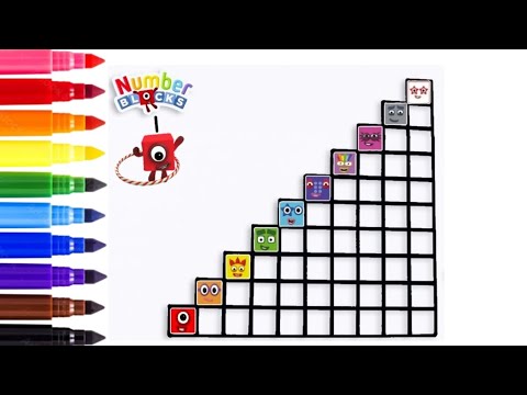Learn Draw and colour NUMBERBLOCKS 1 TO 10 | NUMBERBLOCKS Coloring Pages