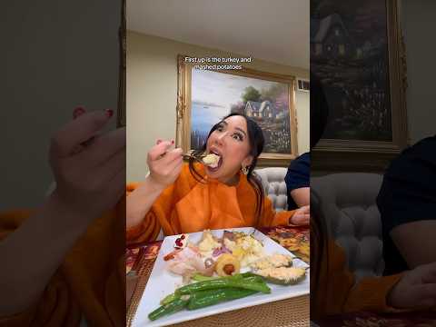 Eating a Thanksgiving feast