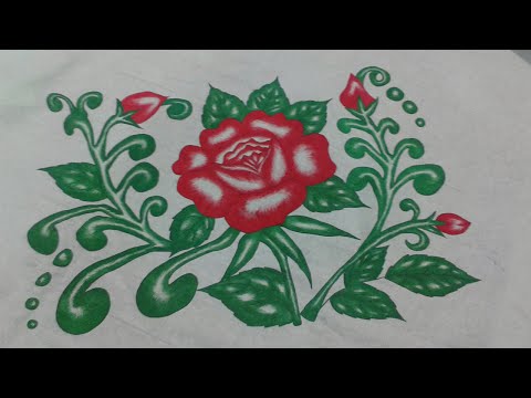 Roses painting on a bedsheet Video