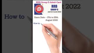 RRB Group D Admit Card