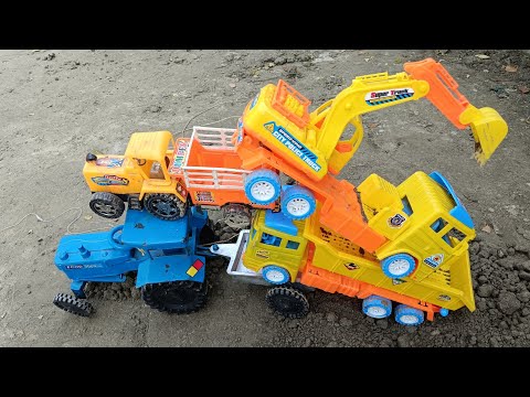 do trolley car ek lori aur ek JCB lekar ham mitti lekar mart per lekar Gaya #toy #JCB#trolley