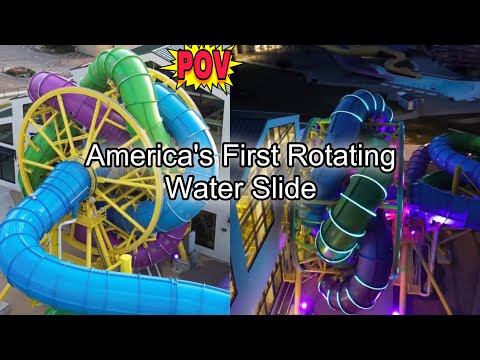 POV of Americas first Rotating Slide at Mt. Olympus Resort in Wisconsin Dells - NO TALKING