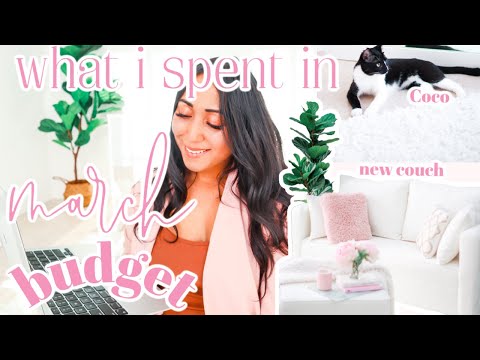 What I Spent in March: Budget with me, New Furniture, my Cat | Roxy James #money #monthlybudget
