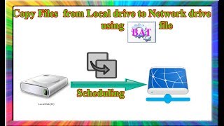 how to copy files from local drive to network drive using batch file in windows 7