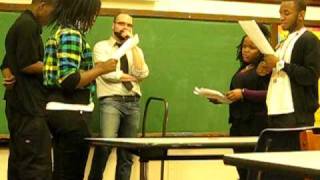 Manley H.S. poetry slam team performing group piece (Feb. 2010)