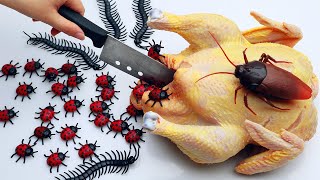 STOP MOTION COOKING - Asmr Mukbang BBQ Chicken From Monster Bugs IRL 4K | Cuckoo