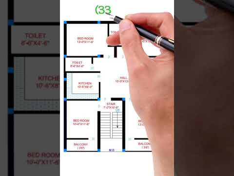 33' by 42' में Ghar ka Naksha | 4BHK House plan | Best Design in 33'/42' | #trending #shortsvideo