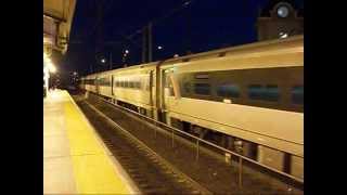 N.J. TRANSIT NIGHT RAILFANNIG LITTLE SILVER RED BANK NEW JERSEY.....VIDEO #127