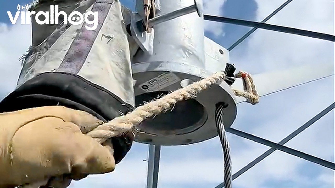 300-Foot Communications Tower Stacked With a Helicopter || ViralHog
