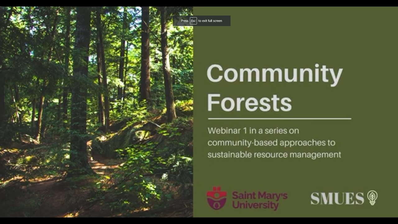 SMU Community-Based Forest Management (the Community Forests webinar)