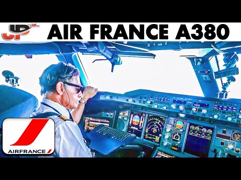 Air France Airbus A380 Cockpit out of Paris CDG