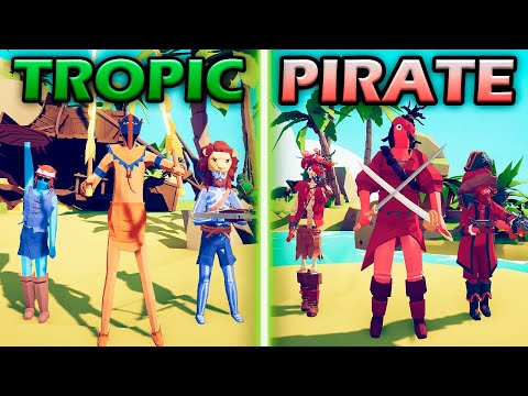 TROPICAL TRIBE vs PIRATE TEAM - Totally Accurate Battle Simulator | TABS