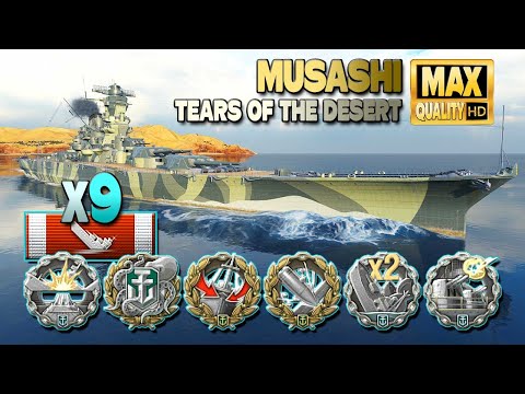 Battleship Musashi: 9 ships destroyed - World of Warships