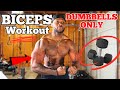 BICEP WORKOUT WITH DUMBBELLS (NO BENCH, NO BARBELL) // How to get bigger arms FASTER!