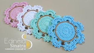PORTA COPOS RENDA - Porta copos de crochê passo a passo
