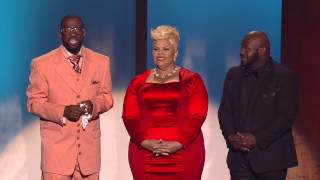Rickey Smiley, David and Tamala Mann clowning on Stellar Awards Stage