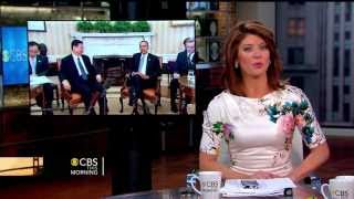 Norah O'Donnell - gorgeous in tight flower dress & tall heels - Jun 7, 2013