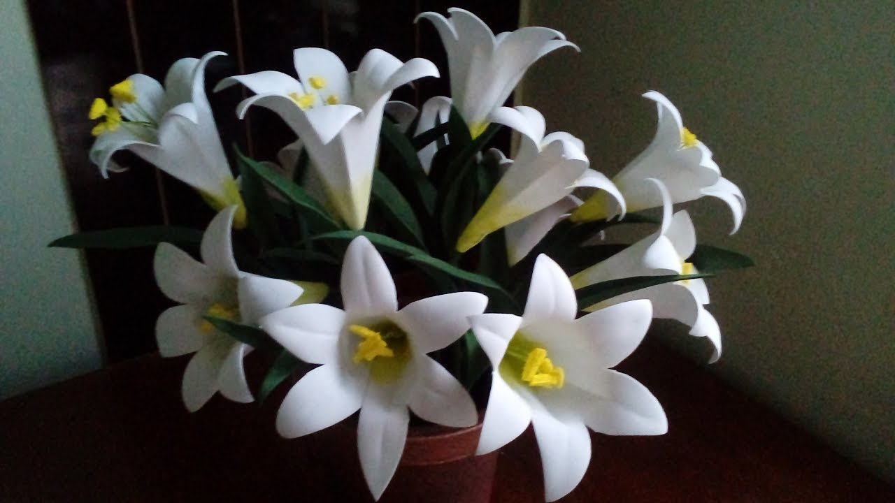 DIY  Lírio de E.V.A. sem frisador com molde interiço.