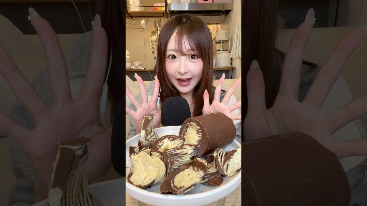 超話題のプリングルスチョコ🥔🍫美味しすぎた😭🩷#ASMR #mukbang #プリングルス #pringles