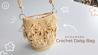 Crochet flower bag | Móc túi hoa ghép 6 cánh | Móc túi hoa dạng đế