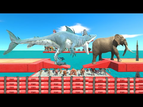 Jump over many dynamites - Animal Revolt Battle Simulator