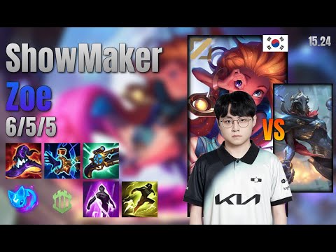 ShowMaker Mid Zoe vs Viktor lol KR solo rank Full Game 15.24 | 쇼메이커 조이 vs 빅토르