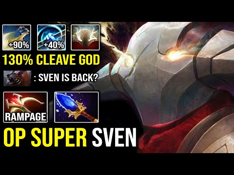 SuperMan Sven is Back!! Craziest 130% Cleave DMG + EZ Rampage Even Ursa Can't Stand 1v1 Him DotA 2