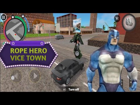 Rope hero vice Town black car vs robot car new android phone game play video 📷