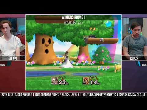 CWQLDJuly Project M  - Winners Round 1 - Dr Jim (Zelda) vs ConZa (Captain Falcon)