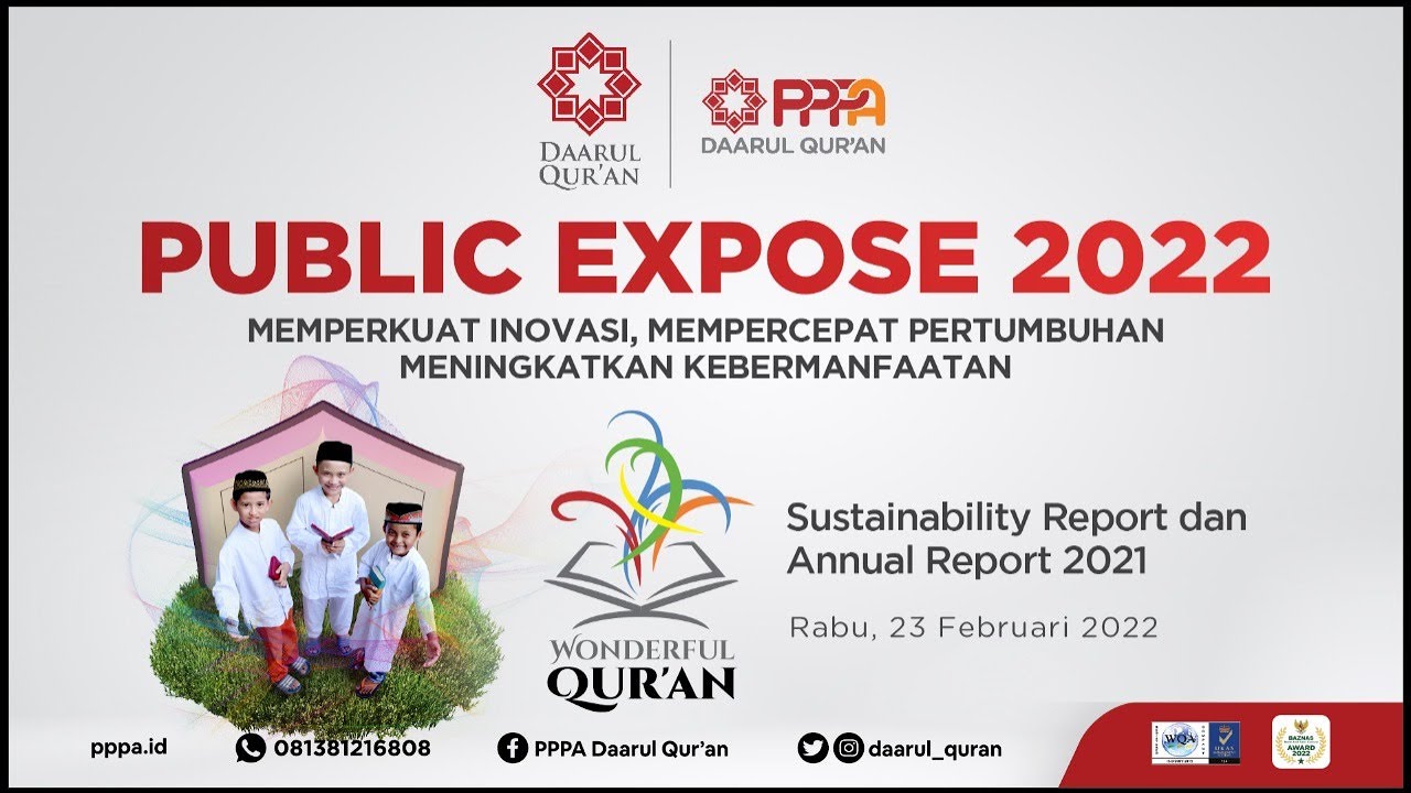 PUBLIC EXPOSE LAZNAS PPPA DAARUL QUR'AN 2022 “WONDERFUL AL-QUR'AN"