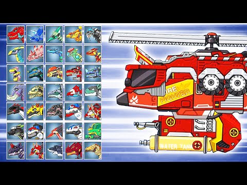 Dino Robot Battle Arena: Triceranodon Helicopter (Assembly + Fights) | Eftsei Gaming
