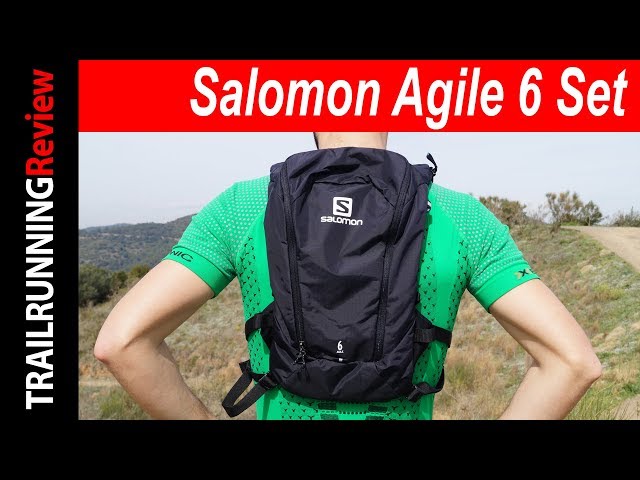 Vídeo relacionado con Salomon Agile 6 Set, arnés Ligero Dynamic Comfort, Almacenamiento Acceso rápido, Mochila versátil para Media Distancia y Senderismo