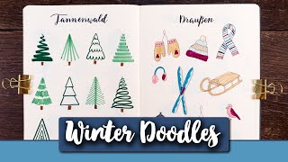 ❄ Bullet Journal Doodles (deutsch): Über 60 Wintermotive ❄