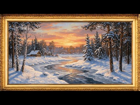 Where Winter Whispers ❄️ | A Living Painting in Falling Snow (1 Hour)