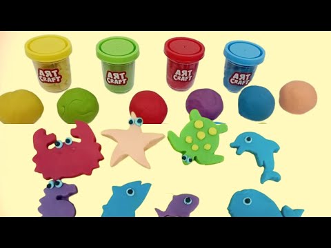 Create and Learn Sea Animals with Play Doh - Preschool Toddlers Learning Video
