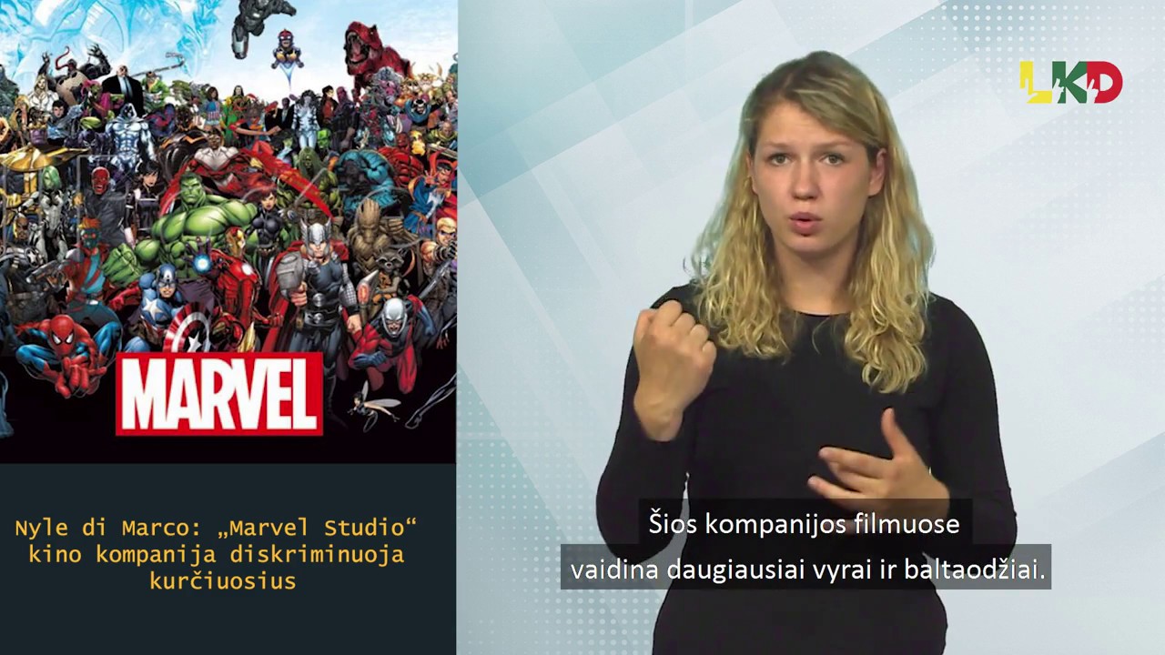 Nyle di Marco: „Kino kompanija „Marvel“ diskriminuoja kurčiuosius“.