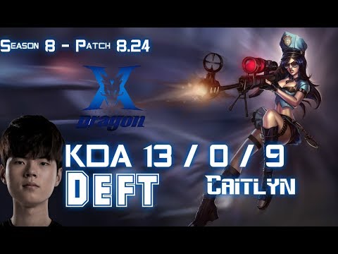 KZ Deft CAITLYN vs EZREAL ADC - Patch 8.24 KR Ranked