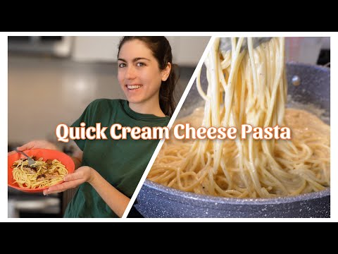 Pasta With Cream Cheese Sauce and Chicken Thighs