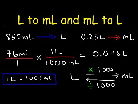 How To Convert From MilliLiters to Liters and Liters to Milliliters - mL to L and L to mL Video