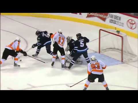 Ondrei Pavelec ridiculous glove save 2/21/12