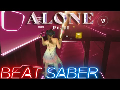 Beat Saber || Alan Walker - Alone, Pt. II (Kristina Korvin) First Attempt - Expert+ || Mixed Reality