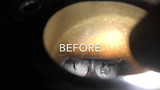 Chevy traverse intake valve cleaning with walnut blasting