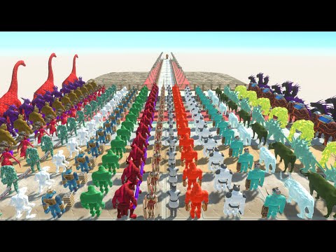 Colored All Units vs Through Punches Who will win - Animal Revolt Battle Simulator